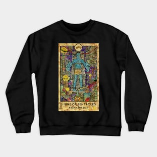 Nine Of Pentacles. Minor Arcana Tarot Card Design. Crewneck Sweatshirt